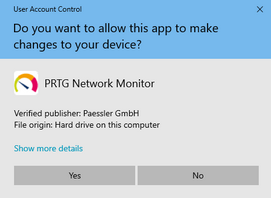 Windows User Account Control Confirmation Request